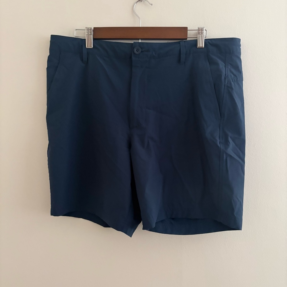 All in Motion Men's Deep Blue Flat Front Shorts golf vacation work